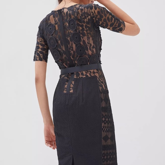 NWT Anthropologie Byron Lars Beguile  Black Carissima Sheath Dress 14 - Picture 7 of 9
